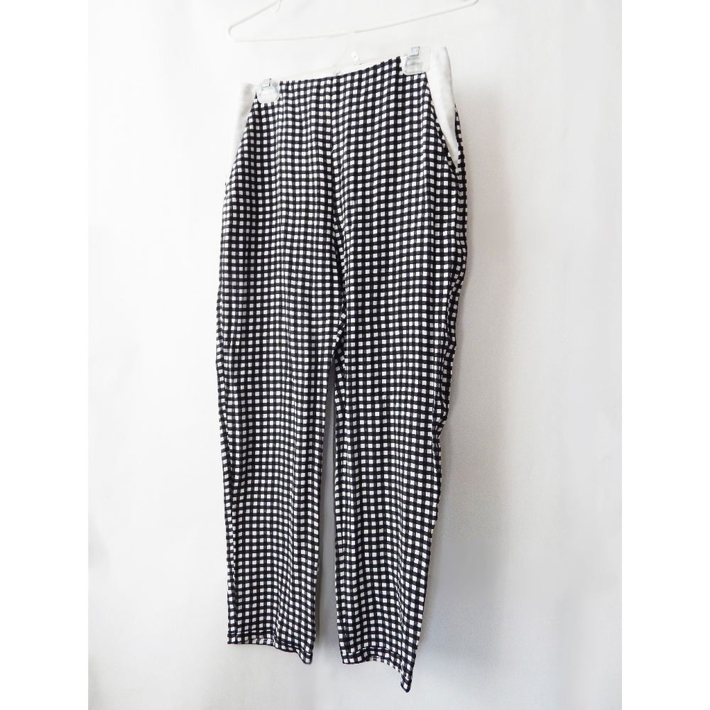 Tucker NYC 100% Silk Printed Gingham Pants